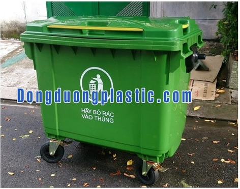 Thùng rác 660L nhựa HDPE